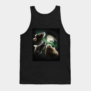 3 Cow Moon, Wolf Cows, Wolves Howling Tank Top